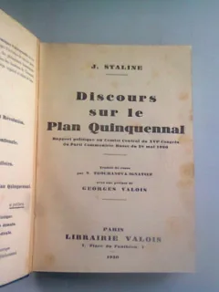 DISCOURS SUR LE PLAN QUINQUENNAL - J. STALINE  (DISCURSURI DESPRE PLANUL CINCINAL)