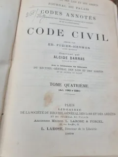 Ed. Fuzier-Herman - Code Civil Tome IV