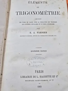 Elements de Trigonometrie - E.A. Tarnier quatrieme edition