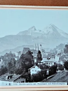 Fotografie, Berchtesgaden, district rural in Germania, pe fundal muntele Watzmann, 1896
