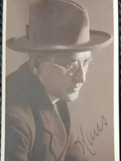 Fotografie tip Carte Postala, Barbat cu palarie si ochelari, 1926
