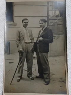 Fotografie tip Carte postala, Doi barbati, 1935