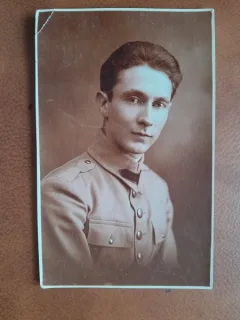 Fotografie tip carte postala, medic militar, 1921