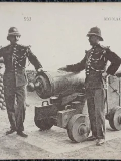 Fotografie tip Carte Postala, Militari ai Pazei de coasta, Monaco, inceput de secol XX