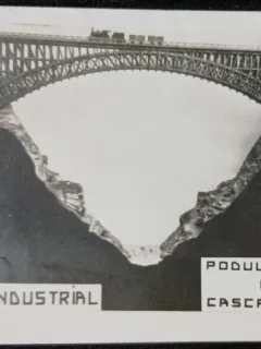 Fotografie tip Carte Postala, Podul de Lemn de la Cascada Gleen, perioada interbelica