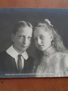 Fotografie tip carte postala, Printul Joachim si Printesa Victoria Luise von Preussen