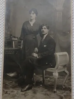 Fotografie tip Carte postala, Sot si sotie, 1922