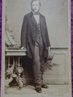 Fotografie tip CDV, barbat neamt, inceput de secol XX
