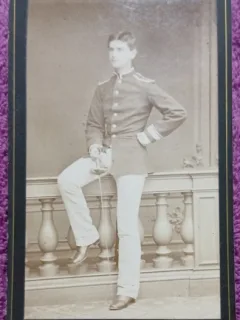 Fotografie tip CDV, Elev scoala militara germana, sfarsit de secol XIX