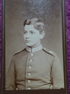 Fotografie tip CDV, Elev scoala militara germana, sfarsit de secol XIX