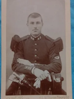 Fotografie tip CDV, Subofiter din unitatile de garda franceze, inceput de secol XX