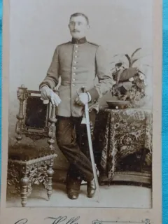 Fotografie tip CDV, Subofiter german, inceput de secol XX