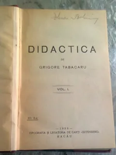 GRIGORE TABACARU - DIDACTICA VOL I