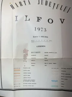 Harta judetului Ilfov - perioada comunista - 4 planse