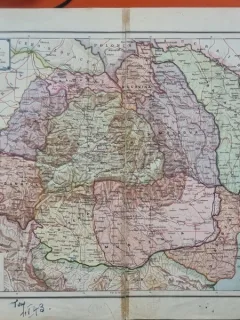 Harta Romaniei pe regiuni istorice, tiparita la Institutul Cartografic Unirea Brasov