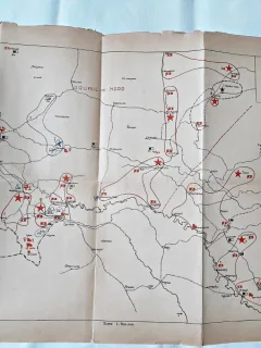 Harta. Situatia probabila a Fortelo Rosii in preajma Frontierei romane, 25 iunie 1940