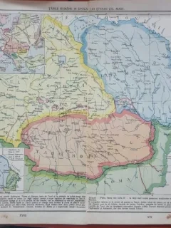 Harta Tarile Romane in Razboiul cu Turcii (epoca lui Stefan cel Mare), tiparita la Institutul Cartografic Unirea Brasov / de Prof N. A. Constantinescu