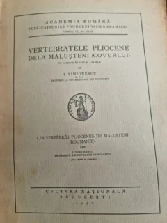 Ioan Simionescu - Vertebratele Pliocene de la Malusteni