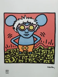Keith Haring - Andy Mouse, litografie originala