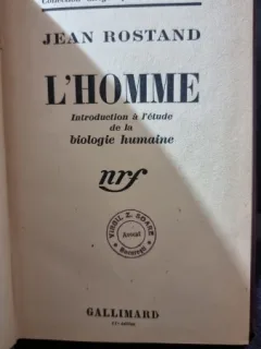 LHOMME - JEAN ROSTAND  (CARTE IN LIMBA FRANCEZA)