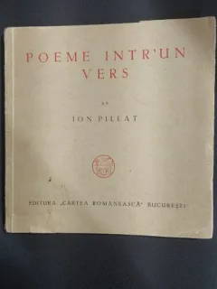 POEME INTR-UN VERS DE ION PILLAT 1936 ,EXEMPLAR NUMEROTAT ,NR.457/500