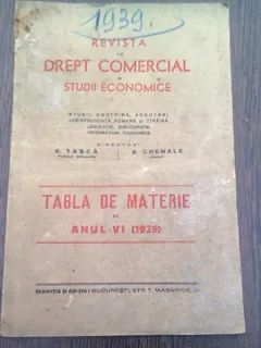 REVISTA DE DREPT COMERCIAL SI STUDII ECONOMICE VOL. VI/1939