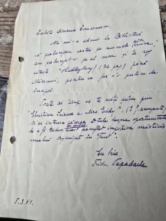 Scrisoare Frida Papadache
