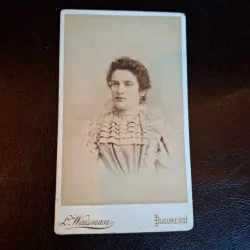 Fotografie tip CDV Portret Femeie , Bucuresti - L.Waisman