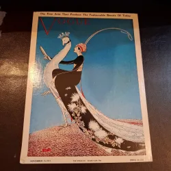 Vogue Magazine Cover Peacock Fashion 1911 Art Deco Original 1960s Card Print - Conde Nast