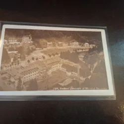 Carte postala alb negru ,Slanic Moldova , vedere generala si Hotelul Racovita - Necirculata