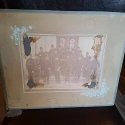 Militari, Fotografie de grup, alb negru  - Fotografie pe carton