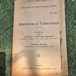 Apendicita si Tuberculoza. Teza de doctorat - Valeia Spinu