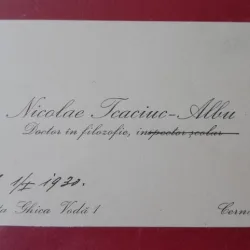 Carte de vizita, Nicolae Tcaciuc-Albu, traducator di istoric literar, 1885-1960