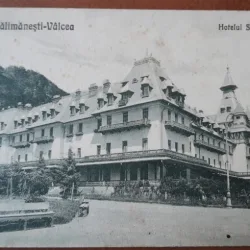 Carte postala, Baile Calimanesti-Valcea, Hotelul Societatii, perioada interbelica