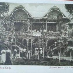 Carte postala, Baile Felix, Hotelul America, perioada interbelica