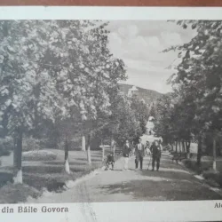 Carte postala, Baile Govora, aleie in parc, 1925