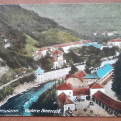 Carte postala, Baile Herculane vedere generala, 1924