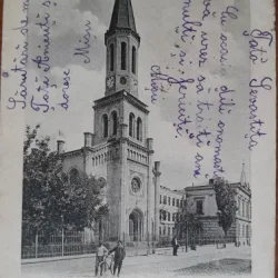 Carte postala, Bucuresti Biserica si Scoala Lutherana, inceput de secol XX