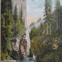 Carte postala, Busteni, Cheia din Bolboci, perioada interbelica