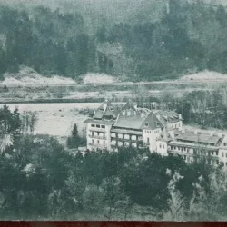 Carte postala, Calimanesti Valcea, vedere cu hotelurile, 1927
