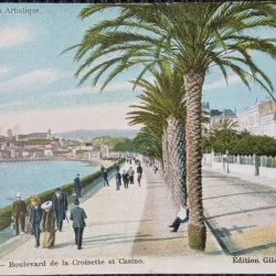 Carte Postala, Cannes, Boulevard de la Croisette et Casino, perioada interbelica