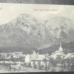 Carte postala, circulata, Busteni vedere spre Muntele Caraiman, 1903