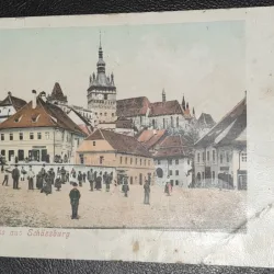 Carte postala, circulata, Sighisoara 1902