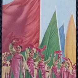 Carte Postala, Defilare in cinstea lui Mao Zwdong si a Partidului Comunist Chinez, 1952