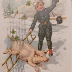 Carte postala, Felicitare pentru sarbatorile de iarna, 1934