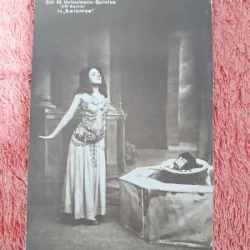 Carte postala, fotografie dna. M, Voiculescu Quintus in piesa de teatru Salomea, inceput de secol XX