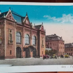 Carte postala, Gara din Arad, perioada interbelica