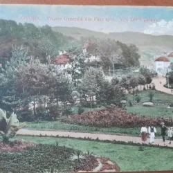 Carte postala, Govora, vedere generala din Parc spre vila Dtoru Taranu, perioada interbelica