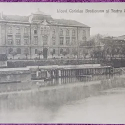 Carte Postala, Lugoj, Liceul Coriolan Brediceanu si Teatrul Comunal, 1923