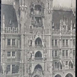 Carte Postala, Munchen, Mittiere Rathaustront m. Glockenspiel, 1910